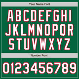 Custom Kelly Green White-Red Bomber Full-Snap Varsity Letterman Jacket