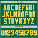 Custom Kelly Green Gold-White Bomber Full-Snap Varsity Letterman Jacket