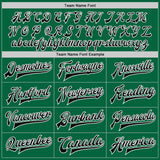 Custom Kelly Green Black-White Bomber Full-Snap Varsity Letterman Jacket