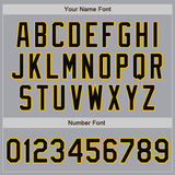 Custom Gray Black-Gold Bomber Full-Snap Varsity Letterman Jacket