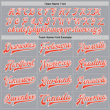 Custom Gray Orange-White Bomber Full-Snap Varsity Letterman Jacket