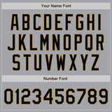 Custom Gray Black-Old Gold Bomber Full-Snap Varsity Letterman Jacket