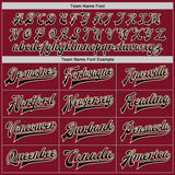 Custom Crimson Black-Cream Bomber Full-Snap Varsity Letterman Two Tone Jacket