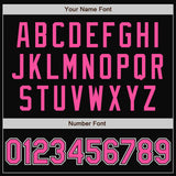 Custom Black Pink-White Bomber Full-Snap Varsity Letterman Jacket