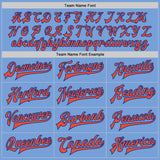 Custom Light Blue Orange-Royal Bomber Full-Snap Varsity Letterman Jacket