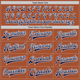 Custom Texas Orange Navy-White Bomber Full-Snap Varsity Letterman Jacket