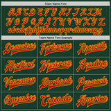 Custom Green Red-Gold Bomber Full-Snap Varsity Letterman Jacket