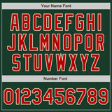 Custom Green Red-Cream Bomber Full-Snap Varsity Letterman Jacket