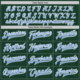 Custom Green Light Blue-White Bomber Full-Snap Varsity Letterman Jacket