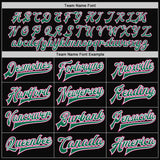 Custom Black Pink-Kelly Green Bomber Full-Snap Varsity Letterman Jacket