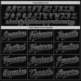 Custom Black Black-Gray Bomber Full-Snap Varsity Letterman Jacket