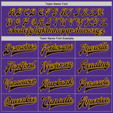 Custom Purple Black-Gold Bomber Full-Snap Varsity Letterman Jacket