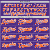 Custom Purple Orange-White Bomber Full-Snap Varsity Letterman Jacket