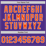 Custom Purple Orange-White Bomber Full-Snap Varsity Letterman Jacket