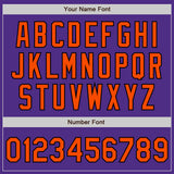 Custom Purple Orange-Black Bomber Full-Snap Varsity Letterman Jacket