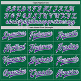 Custom Kelly Green Purple-White Bomber Full-Snap Varsity Letterman Two Tone Jacket
