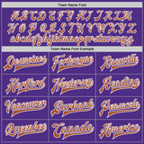 Custom Purple Texas Orange-White Bomber Full-Snap Varsity Letterman Two Tone Jacket