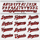 Custom White Black Pinstripe Red-Black Bomber Full-Snap Varsity Letterman Jacket
