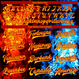 Custom Black Gold Red-Royal Flame 3D Pattern Design Bomber Full-Snap Varsity Letterman Jacket