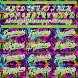 Custom Graffiti Pattern Neon Green-White 3D Bomber Full-Snap Varsity Letterman Jacket