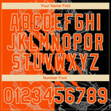 Custom Graffiti Pattern Orange Black-Cream Scratch 3D Bomber Full-Snap Varsity Letterman Jacket