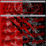 Custom Graffiti Pattern Red-Black Scratch 3D Bomber Full-Snap Varsity Letterman Jacket