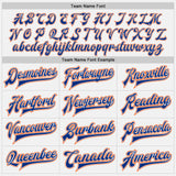 Custom White Orange-Royal Bomber Full-Snap Varsity Letterman Two Tone Jacket