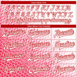Custom Red White 3D Pattern Design Bomber Full-Snap Varsity Letterman Jacket