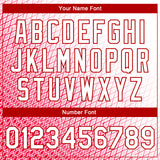 Custom Red White 3D Pattern Design Bomber Full-Snap Varsity Letterman Jacket