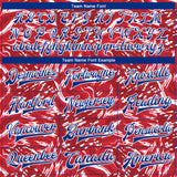 Custom Red Royal-White 3D Pattern Design Bomber Full-Snap Varsity Letterman Jacket