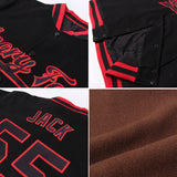 Custom Brown Kelly Green-White Bomber Full-Snap Varsity Letterman Jacket