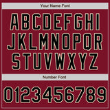Custom Crimson Black Cream-Maroon Bomber Full-Snap Varsity Letterman Jacket