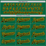 Custom Kelly Green Black-Gold Bomber Full-Snap Varsity Letterman Jacket