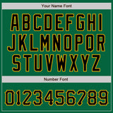 Custom Kelly Green Black-Gold Bomber Full-Snap Varsity Letterman Jacket