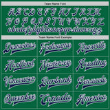 Custom Kelly Green Navy-White Bomber Full-Snap Varsity Letterman Jacket