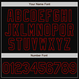 Custom Black Black-Red Bomber Full-Snap Varsity Letterman Jacket