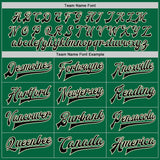 Custom Kelly Green Black-Cream Bomber Full-Snap Varsity Letterman Jacket