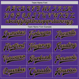 Custom Purple Black Gray-Old Gold Bomber Full-Snap Varsity Letterman Split Fashion Jacket