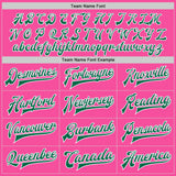 Custom Pink Kelly Green-White Bomber Full-Snap Varsity Letterman Two Tone Jacket