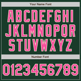 Custom Green Pink-Cream Bomber Full-Snap Varsity Letterman Two Tone Jacket