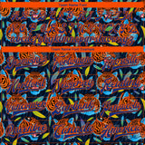 Custom Royal Royal-Orange Red Tiger Head In Colorful Jungle 3D Pattern Design Bomber Full-Snap Varsity Letterman Jacket