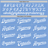 Custom Light Blue White Bomber Full-Snap Varsity Letterman Jacket