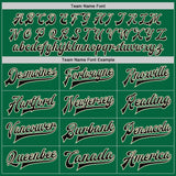 Custom Kelly Green Black-Cream Bomber Full-Snap Varsity Letterman Jacket