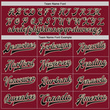 Custom Crimson Black-Cream Bomber Full-Snap Varsity Letterman Jacket