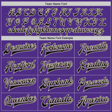 Custom Purple Black-Cream Bomber Full-Snap Varsity Letterman Jacket