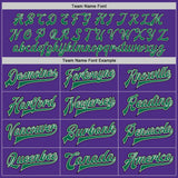 Custom Purple Kelly Green Cream-Black Bomber Full-Snap Varsity Letterman Jacket