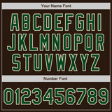 Custom Brown Green-Cream Bomber Full-Snap Varsity Letterman Jacket