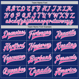 Custom Royal Pink-White Bomber Full-Snap Varsity Letterman Two Tone Jacket