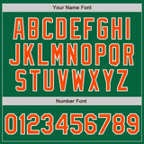 Custom Kelly Green Orange-Royal Bomber Full-Snap Varsity Letterman Two Tone Jacket