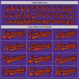 Custom Purple Orange-Black Bomber Full-Snap Varsity Letterman Two Tone Jacket